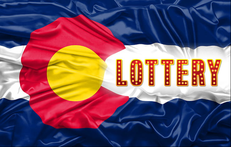 A banner with the logo of the Colorado Lottery.